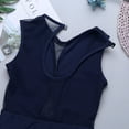 thumbnail image 6 of YONGHS Kids Girls Mesh Splice Ballet Dance Gymnastics Leotard Tops Athletic Bodysuit 3-12 Navy Blue 10-12, 6 of 7
