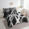 thumbnail image 3 of Manfei Retro Stripes 7-Piece Twin Bedding Sets for Teens Boys Girls,Black White Grey Bedding Comforter Set,Geometric Lines Breathable Sheet Sets,Lightweight Room Decor,Reversible, 3 of 8