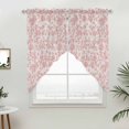 thumbnail image 2 of Swag Valance Curtains for Windows, Farmhouse Flower Light Filtering Kitchen Curtains with Rod Pocket, Botanical Vintage Coral Red Leaf Plant Window Treatment Valances for Living Room, 36x36 - 2 PCS, 2 of 9