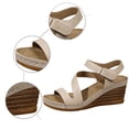 thumbnail image 5 of Aihuaihua Womens Sandals Dressy Wedge Sandals Comfortable 2026 Summer Heels Open Toe Casual Shoes Spring Elegant Ladies Sandal, 5 of 9