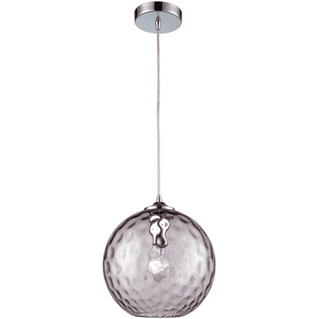Hammered Metal Pendant Light Pendants 1 Light With Polished Chrome Purple Hammered Metal Glass 10 inch 100 Watts - World of Lamp ()