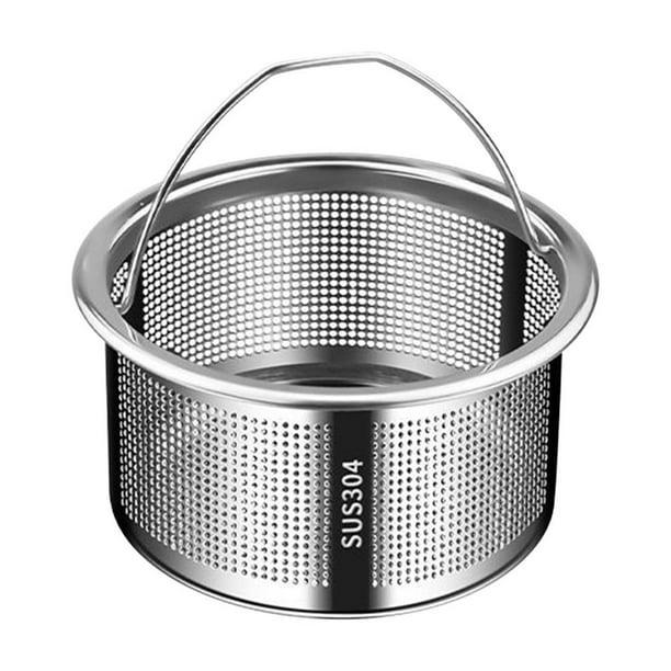 Filtro de acero inoxidable 304 para fregadero de cocina, rejilla antifugas portátil para lavadero de verduras y lavavajillas, colador de drenaje de malla fina con anillo para colgar, para fregadero
