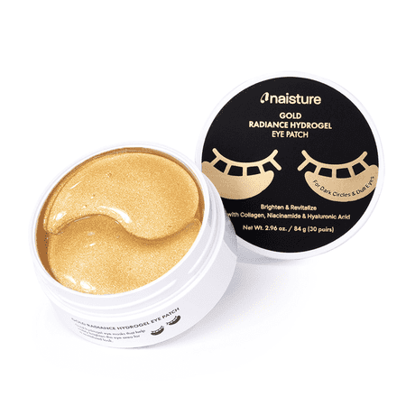 Naisture Gold Radiance Hydrogel Eye Patch with Collagen, Niacinamide, and Hyaluronic Acid, 30 Pairs (60 ea)