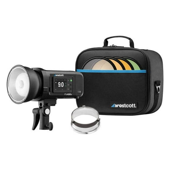 Westcott FJ400 II 400Ws Compact Touchscreen Strobe with FJ Pro AC and DC Battery and Adjustable 30W Bi-Color LED Modeling Light