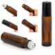thumbnail image 4 of Rodillo de vidrio ámbar de 10 ml con 3 bolas adicionales y accesorios para aceites esenciales, 4 of 7