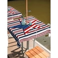 thumbnail image 2 of Square Outdoor Tablecloth with Umbrella Hole 4th of July Outside Table Cloth Waterproof Patio Table Cover Independence Day American Flag Star Striped Zipper Tablecloths for Picnic Camping 54x54 Inch, 2 of 8