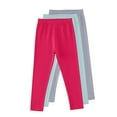 thumbnail image 3 of ATOGUTA Girl Legging Full Length Soft Comfortable Leggings Elastic Waistband Stretchy Footless Tights Pants 3 Pack Size 4T-14, Hot Pink, 3 of 3
