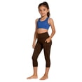 thumbnail image 4 of Mifsaly Girls High Waist Yoga Capris with Pockets Kids Tummy Control Athletic Cropped Leggings Soft Stretchy Running Workout Tights, 4 of 9