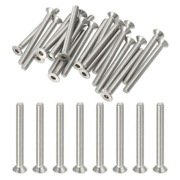 Tornillos de Cabeza Plana Uxcell de Acero Inoxidable 304, Tornillos de Cabeza Avellanada, Tornillos de Máquina con Mango Hexagonal #10-32 x 2 Pulgadas 20