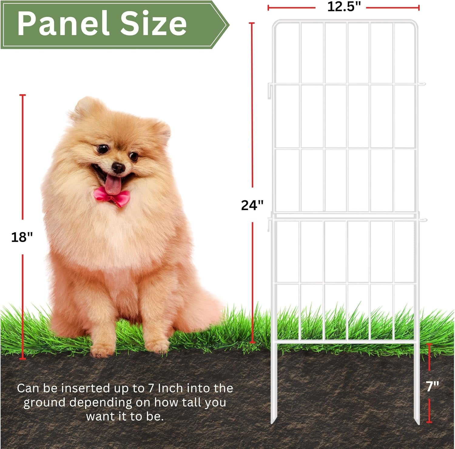 Decorative Garden Fence 10 Panels 12.5in x 31in White Metal Animal Barrier for Backyard, No  Pet Fence