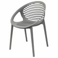 thumbnail image 2 of Benzara BM191076 Polypropylene Accent Chairs with Slatted Seat & Back - Set of 4 - Gray - 23 x 22 x 33 in., 2 of 5