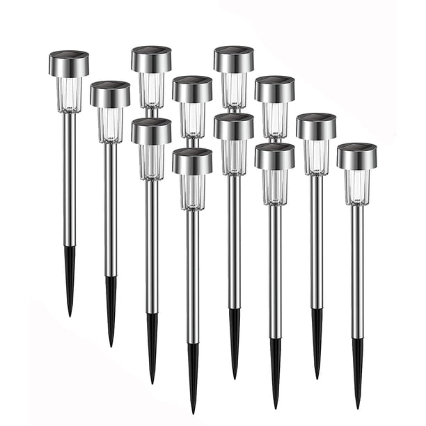12 luces solares para jardín, impermeables, LED, para patio, césped y caminos.