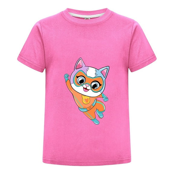 Cartoon Cat SuperKitties Shirt – Boys Girls Short Sleeve Summer Tee – Toddler Hero T-Shirt with Colorful Characters – Casual Kids Clothing – Birthday Gift