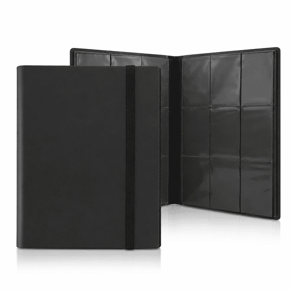 9-Pocket Trading Card Binder Album with 360 Side-Loading Pockets for Sports Cards Football Basketball MTG Collectible Cards Waterproof Organizer for Storage Travel Gaming Events