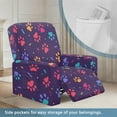 thumbnail image 3 of HELLHERO Dog Paw Print Couch Cover for Reclining Couch 1 Cushion Reclining Sofa Cover for Lazyboy Anti-Dust Non Slip Recliner Slipcovers, Purple, 3 of 8