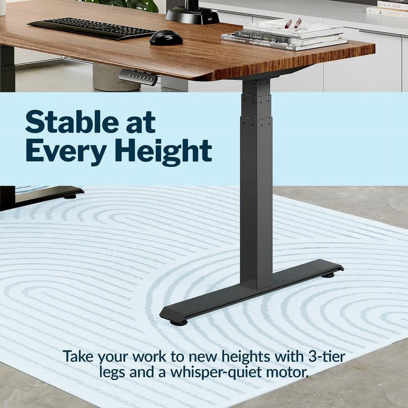 Vari ComfortEdge Electric Standing Stand Up Desk Ergonomic Work and Gaming Table, 48x30” Walnut