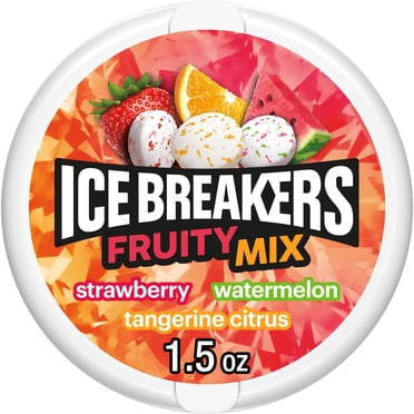 Ice Breakers Fruity Mix Assorted Fruit Flavored Sugar Free Mints Puck, 1.5 oz