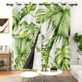 thumbnail image 2 of Lfeey Blackout Curtains, Tropical Palm Leaf Print Grommet Top , for Living Room Kitchen Drapes, 63 Inch Long , Set of 2, 2 of 6
