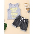 thumbnail image 2 of Franhais Baby Shorts Set Letter Print Round Neck Sleeveless Tank Tops + High Waist Stretch Shorts Summer Cute Two Piece Set, 2 of 9