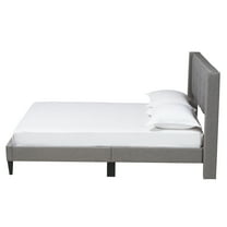 Baxton Studio Casol Mid-Century Modern Transitional Grey Fabric Upholstered Full Size Platform Bed