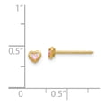 thumbnail image 3 of Inverness 14k Heart w/Pink CZ Earrings in 14k Yellow Gold, 3 of 3