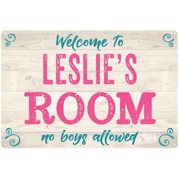 LESLIE'S Room Kids Bedroom Sign Gift 8x12 Metal Sign 108120089448