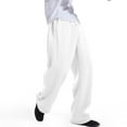 thumbnail image 4 of CCRFTGI Sweatpants for Men Casual Elastic Waist Lounge Pants Fall Clothes 2026 Midweight Drawstring Sweatpants Jogging Comfy Trousers White XXL, 4 of 7