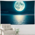 thumbnail image 5 of RKSupls Tapestry Wall Hanging Art, Full Moon Over Ocean at Night Tapestry Decoration for Daily Bedroom, Dorm, Living Room, Apartment Hallway Home Decor, 5 of 5