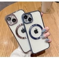 thumbnail image 2 of Funda magnética galvanizada simple para iPhone 13 Mini, tacto metalizado, antideslizante, a prueba de golpes, protección para cámara, antiarañazos y anticaídas., 2 of 5