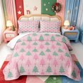 thumbnail image 2 of Manfei Vintage Christmas Animals Bed Spread Queen,Merry Xmas Queen Coverlet Set,3-Piece,1 Quilt and 2 Pillowcases, 2 of 7