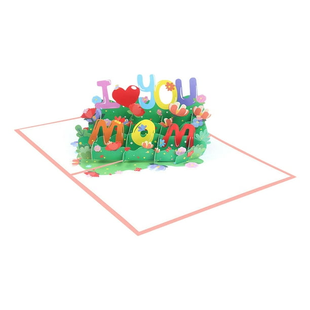 Tarjeta de feliz día de la madre, tarjeta "mamá", tarjeta de bendición romántica novedosa, tarjeta de felicitación 3D para la celebración de