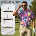 thumbnail image 5 of Aplkyhs Pink Tropical Floral Matching Golf Shirts for Couple Moisture Wicking His and Hers Golf Shirts Matching for Casual Wear Mens Athletic Shirts Lightweight Quick Dry, 5 of 6