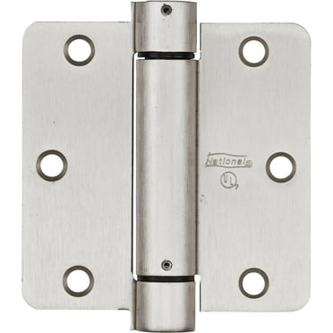 National Hardware - V521 3-1/2" 1/4R Spring Hinge 1/pk - Satin Nickel