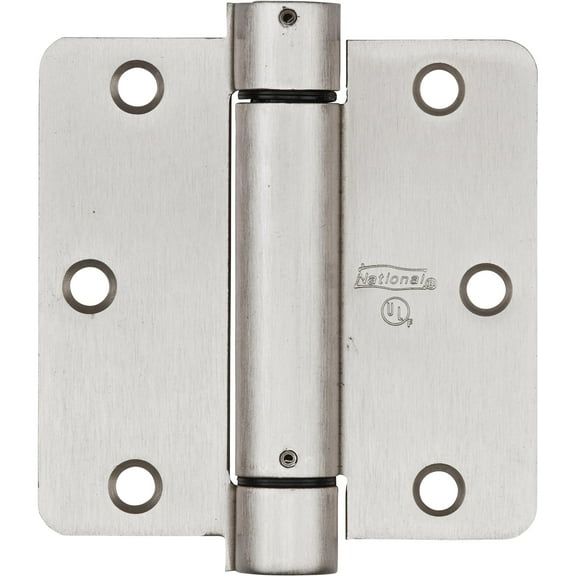 National Hardware - V521 3-1/2" 1/4R Spring Hinge 1/pk - Satin Nickel