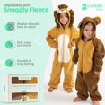 thumbnail image 3 of Cuddle Club Fleece Baby Bunting Bodysuit One Piece Hooded Romper Outerwear, 12 to 18 Months Lion & Monkey 2-Pack, 3 of 7
