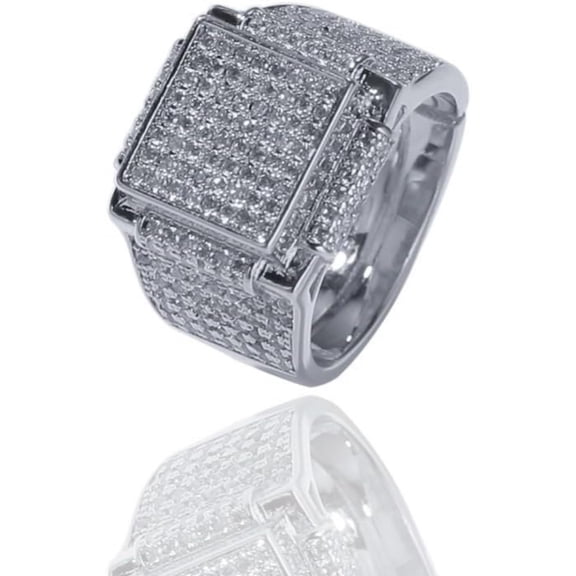 14K Gold Square Moissanite Ring, Celebrate Achievements, Impressive Gift for Men's Milestones