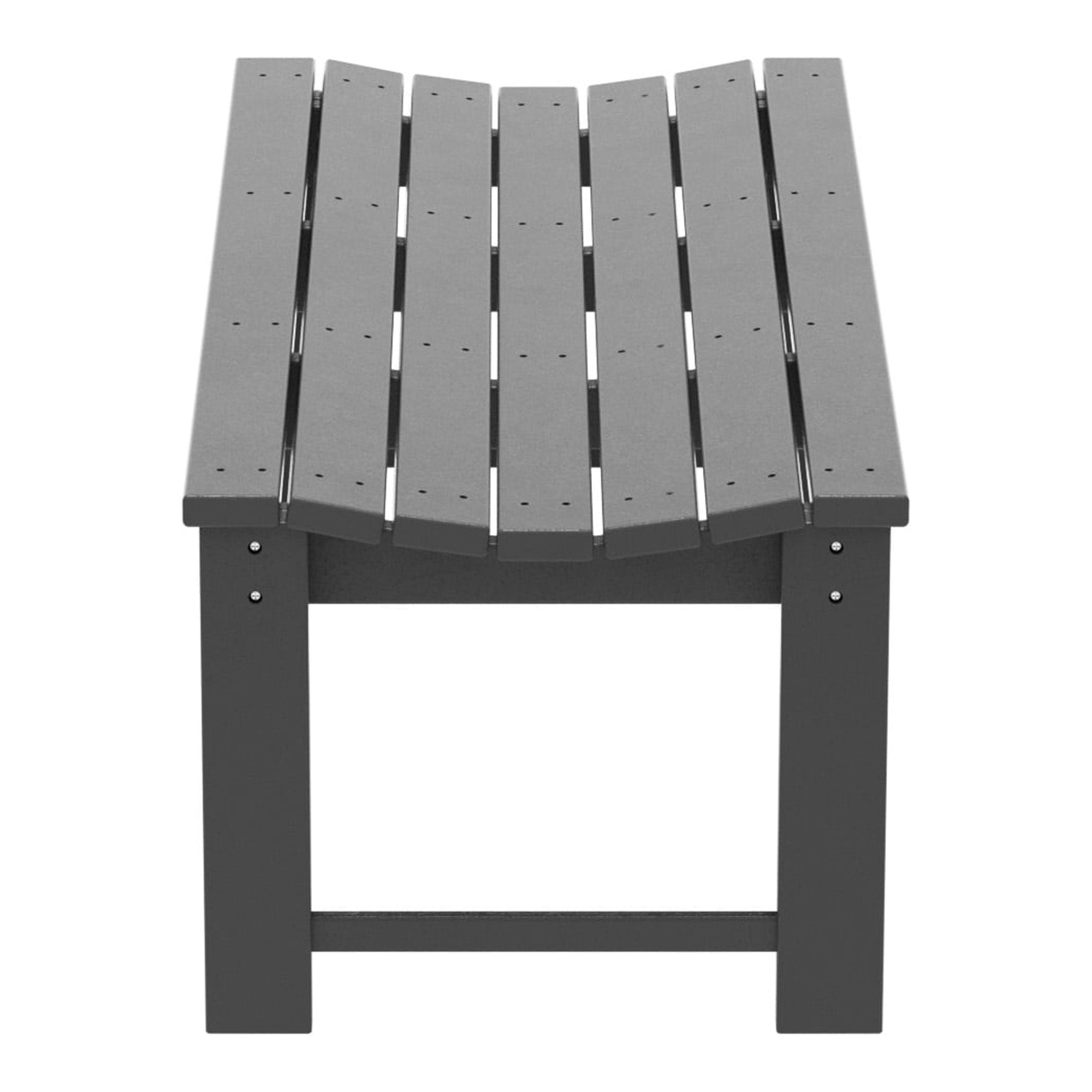 GARDEN Plastic Adirondack Backless Outdoor Bench for Patio Entryway, Gray