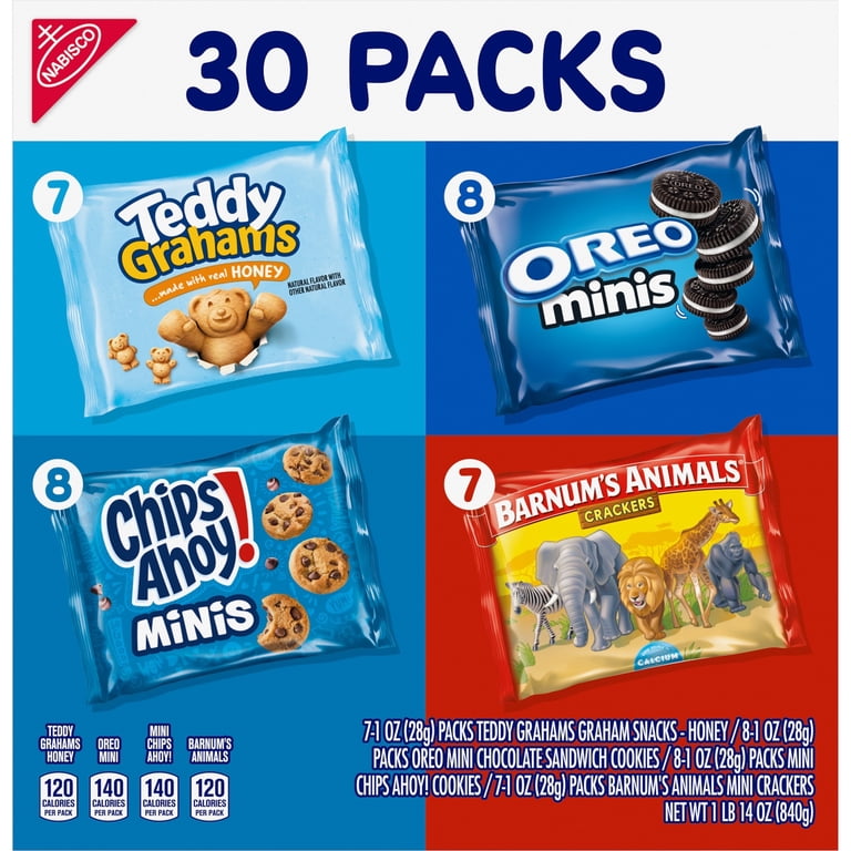 Oreo Snack Variety Pack with Mini Cookies, Teddy Grahams, and