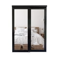 thumbnail image 3 of 60" x 80" Black Closet Sliding DoorFull Lite Mirror White With Hardware, 3 of 6
