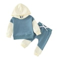 thumbnail image 1 of Sunnyoo Ensemble Garçon Chandail à Capuchon et Pantalon à Empiècements Colorés Tenue Décontractée Active, 1 of 3