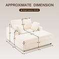 thumbnail image 2 of Furniliving 54.25"W Oversized Chaise Lounge Chair Indoor, Upholstered Sofa Bed with Throw Pillows and Armrests, Sleeper Chair for Living Room, Bedroom, Beige, 2 of 7