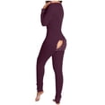 thumbnail image 1 of Pijama con solapa abotonada funcional para adultos, ropa de dormir de una pieza, color rojo, de manga larga, para el hogar, para Navidad, novedad de 2021, 1 of 4
