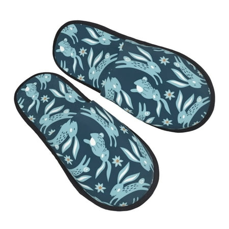 

House Slippers for Women Men - funny bunny Soft House Shoes Fuzzy Slippers Lightweight Slip-On Cozy House Slippers for Woman Indoor Outdoor