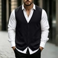 thumbnail image 2 of successthop Wool Sweaters for Men Cardigan Sleeveless V Neck Tops Button Up Knitwear Light Solid Fall Casual Clothes XL, 2 of 8