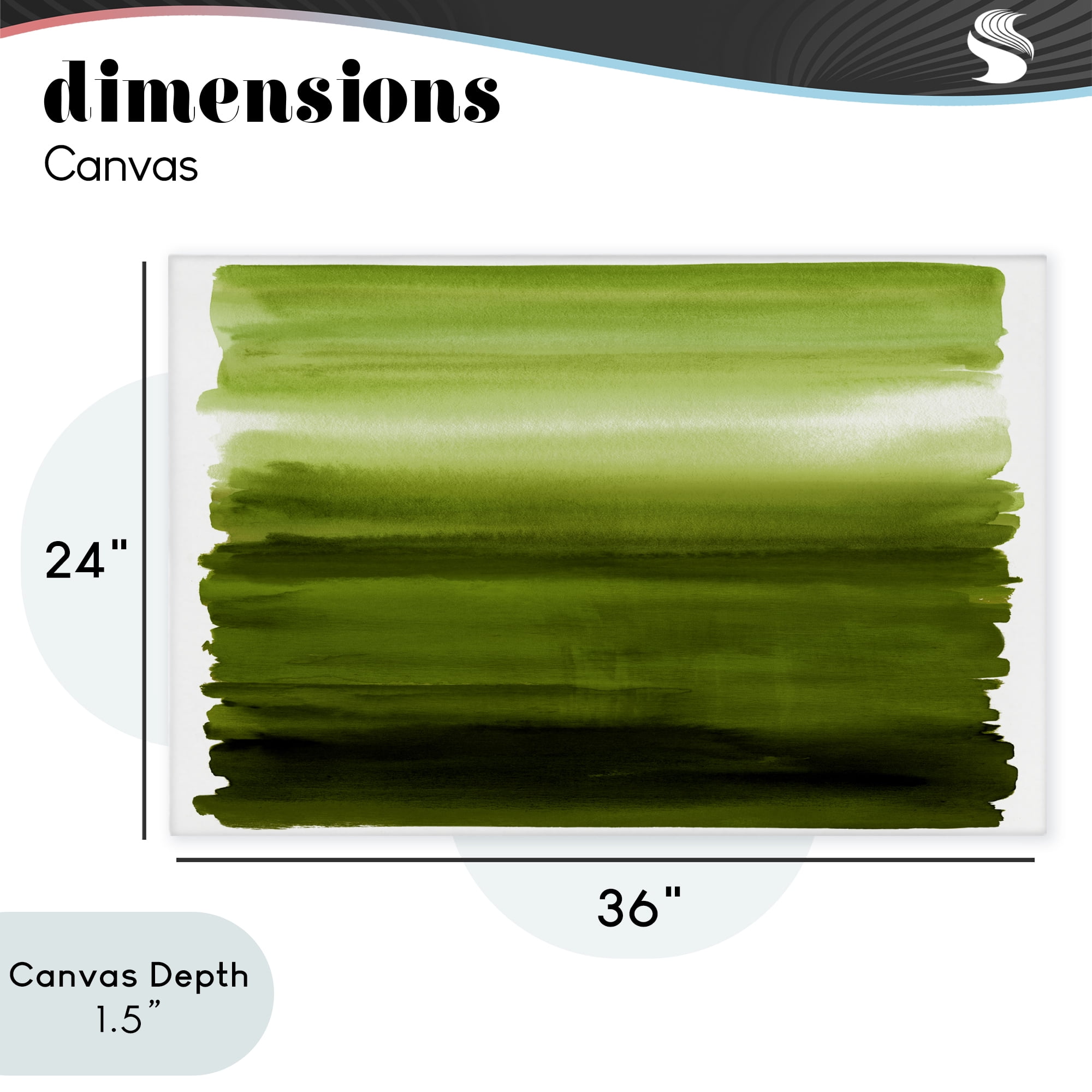 Stupell Industries Ombre Green Gradient Canvas Wall Art, design by Allie Corbin