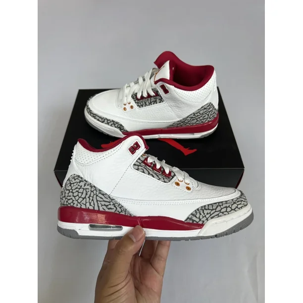Ni - ke Ni - ke Air Jordan 3 Retro (GS) Cardinal Red White Gold 398614-126 Sizes 4.5Y-7Y