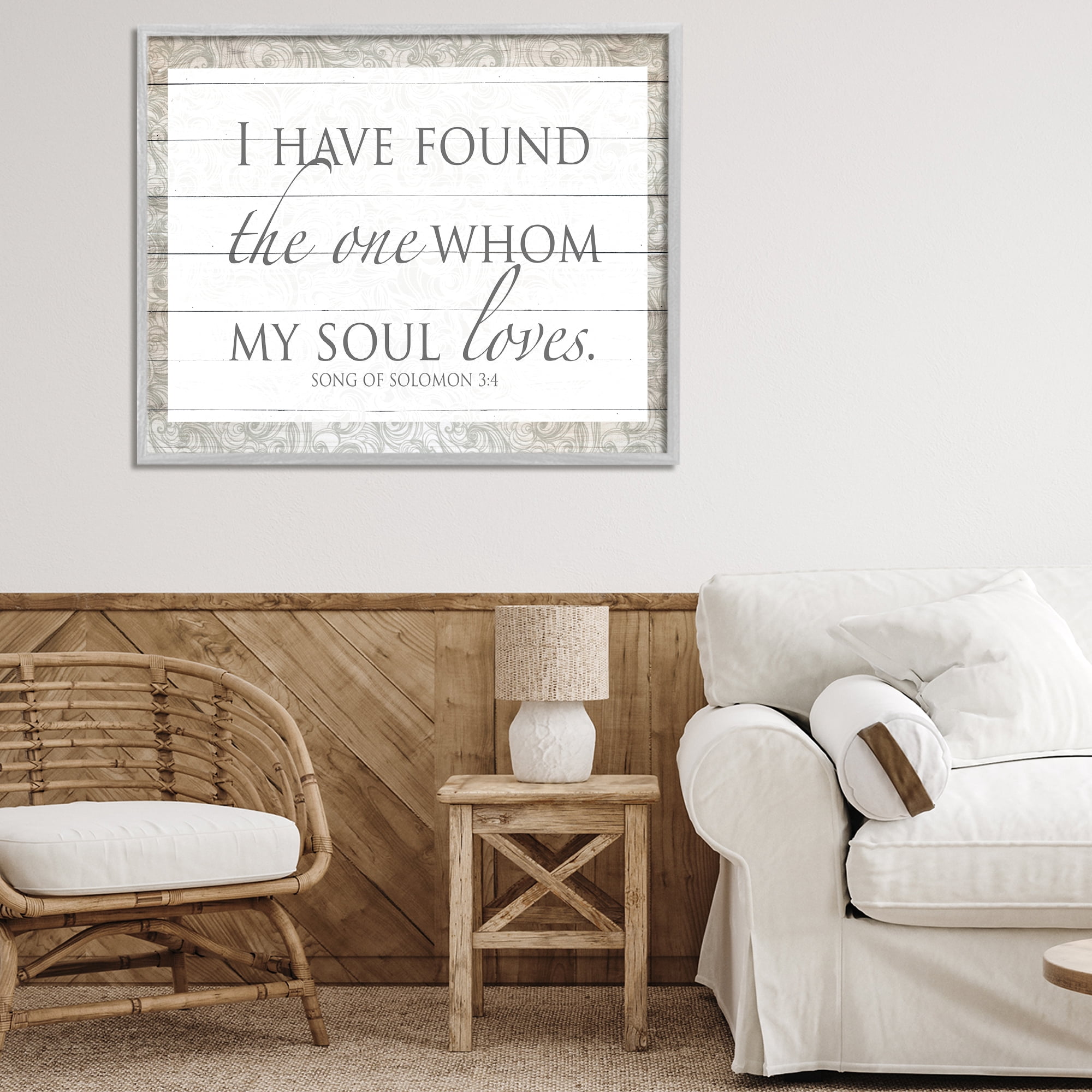 Stupell Industries The One Whom My Soul Loves Gray Framed Giclee Art, design by SD Graphics Studio