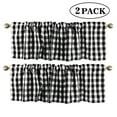 thumbnail image 4 of Buffalo Plaid Window Valances, 2 Pack Farmhouse Check Cotton Curtains 56" x 16" Window Decor Rod Pocket Valances for Kitchen, 4 of 7