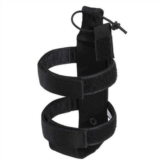 GRIMPEX Lightweight Molle Pouch for Water Bottle Carrier Ideal for Hiking and Camping with Adjustable Design and Secure Elastic Features Black