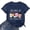 Navy, variant on Womens Plus Size Graphic Tshirts Shirts Summer Short Sleeve Going out Tops Causal Happy 100 Days Letter Printed Tees Crew Neck Loose Fit T-Shirts Dark Blue S
